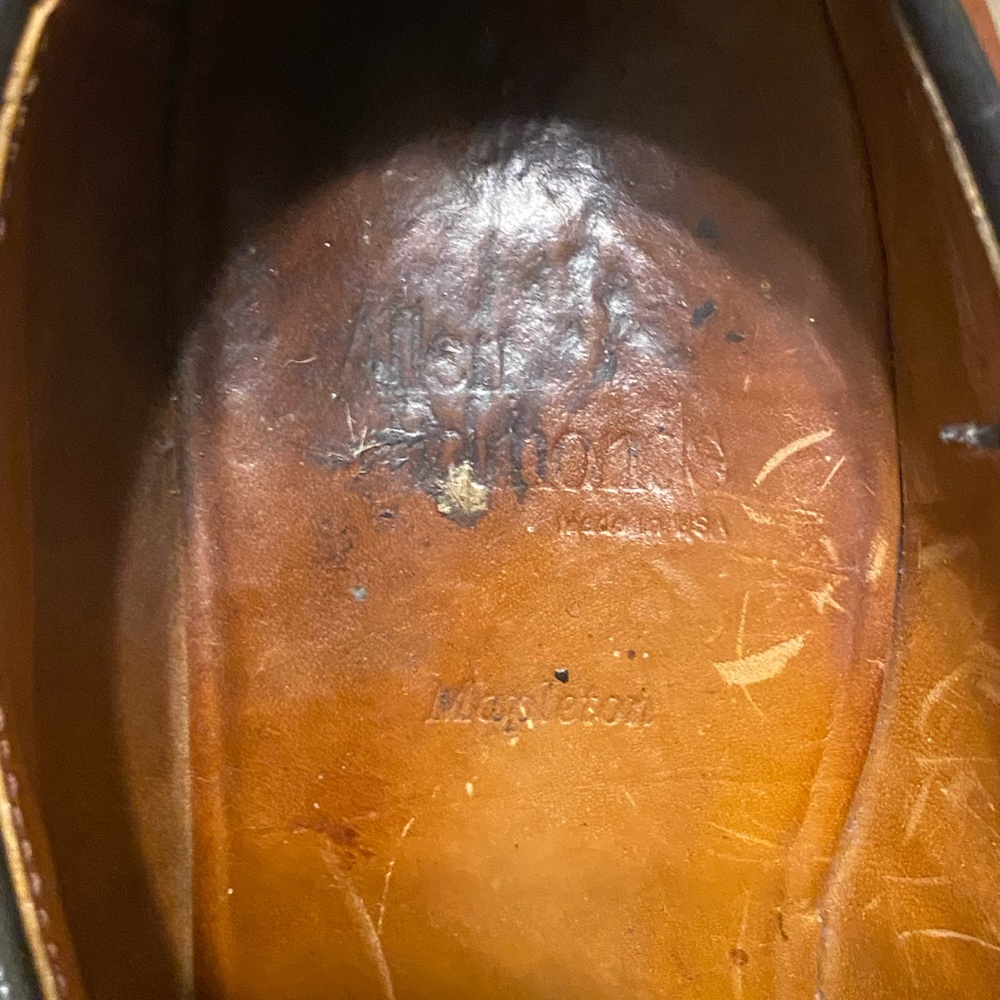 Mens Allen Edmonds Mapleton Brown Oxfords Dress Shoes Leather Size 9.5 Vibram - Picture 5 of 8